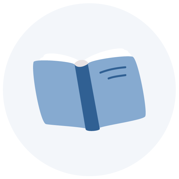 Open book symbol representing mental health and anxiety support.